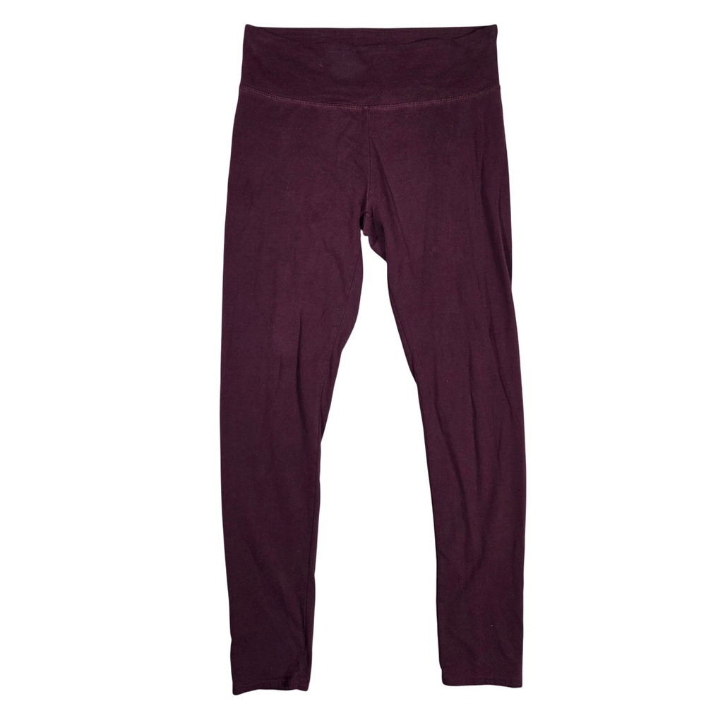 Aerie Chill Play Move Burgundy Wine Mid Rise Full Length Leggings Womens Size M